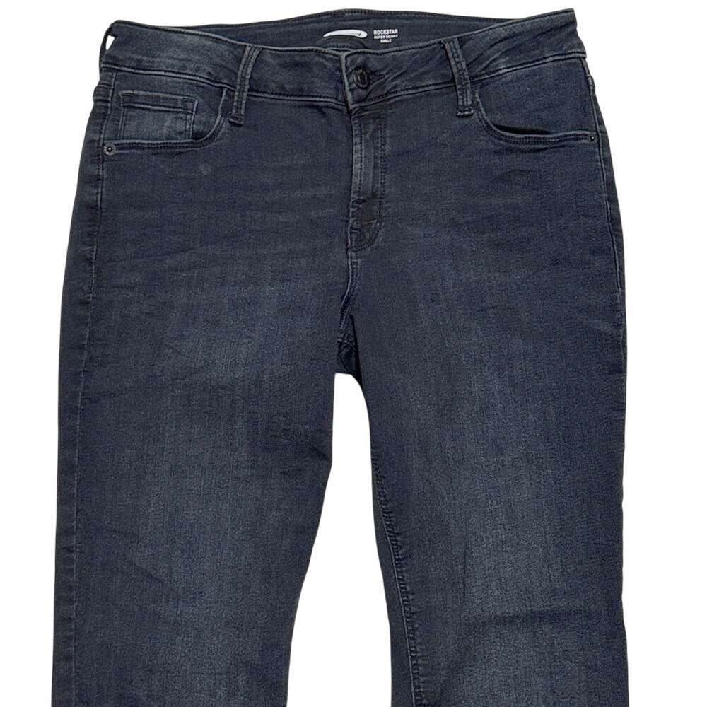 OLD NAVY‎ Rockstar Super Skinny Ankle Jeans Women's  SZ 10 Dark Wash Frayed Hem
